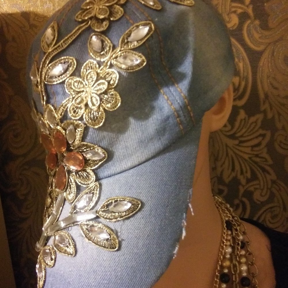 Shabby Chic Jeweled Baseball Cap